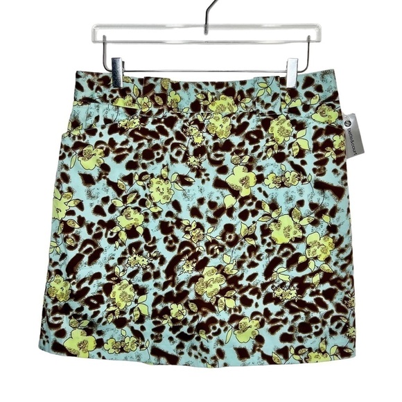 NWT Vintage Bette & Court Leopard Floral 90s Y2K Skort Mini Skirt Sz 12 - Picture 2 of 11